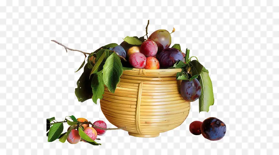 Cesta De Ciruelas，Ciruelas PNG