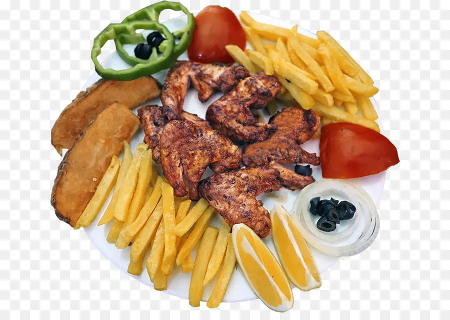 Pollo A La Parrilla，Papas Fritas PNG