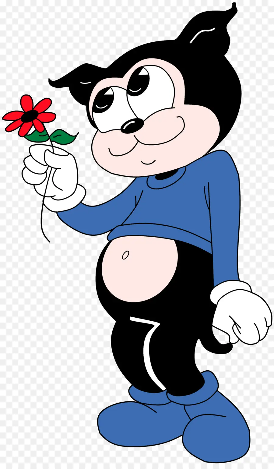 Personaje De Dibujos Animados Con Flor，Flor PNG