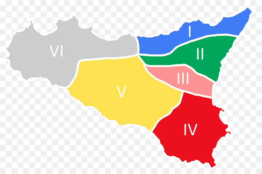 Mapa De Sicilia，Regiones PNG