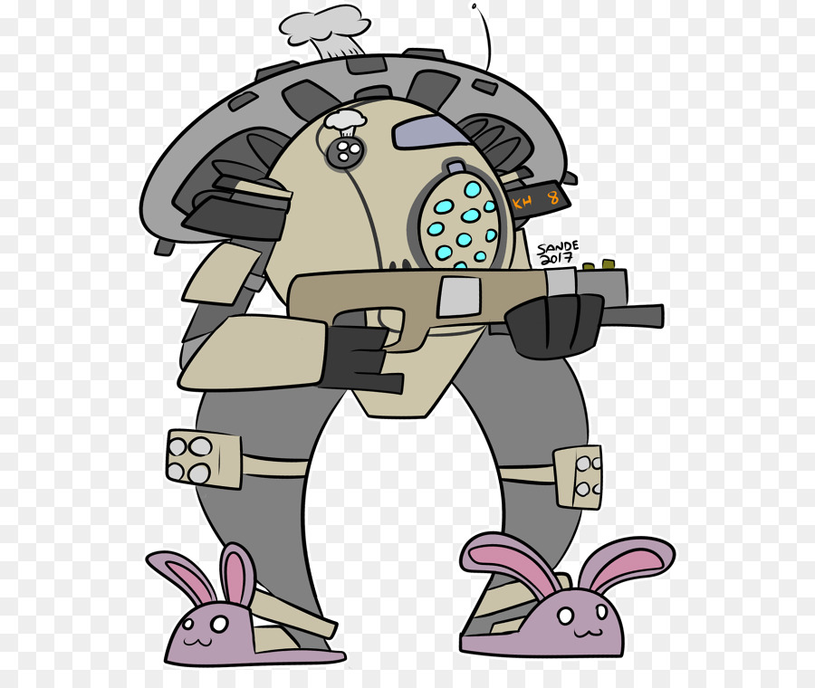 Robot Con Pantuflas De Conejito，Mecánico PNG