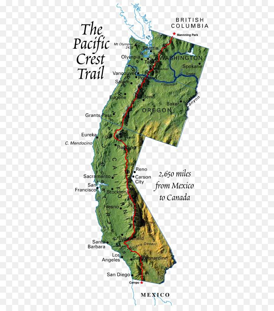 Los Apalaches National Scenic Trail，Pacific Crest Trail PNG