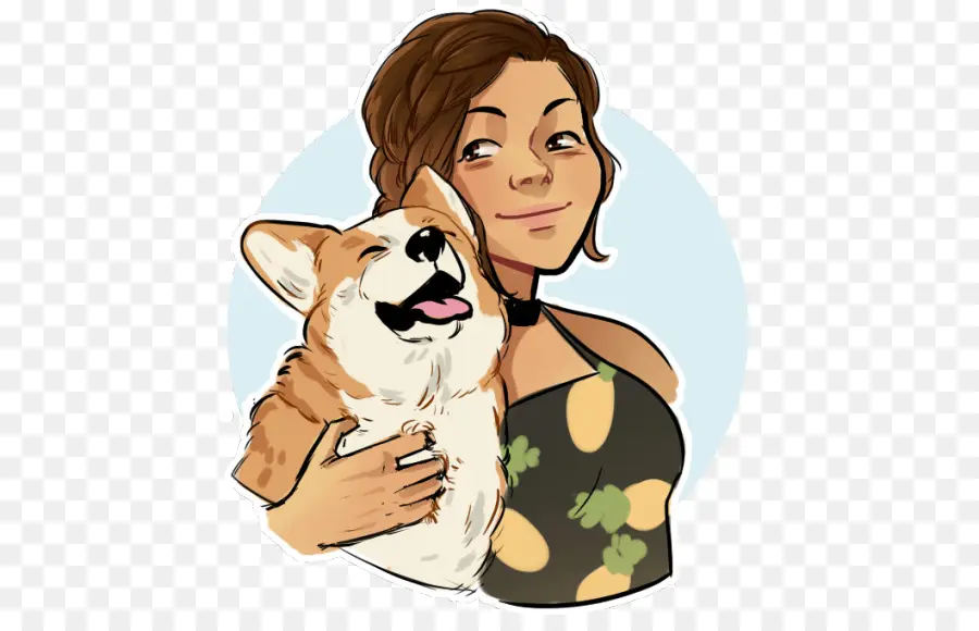 Mujer Y Perro，Corgi PNG