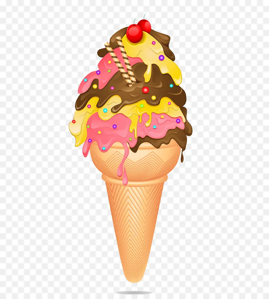 Cono De Helado，Postre PNG