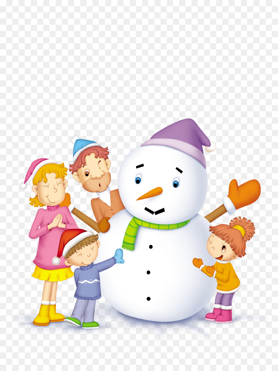 Muñeco De Nieve Y Niños，Niños PNG