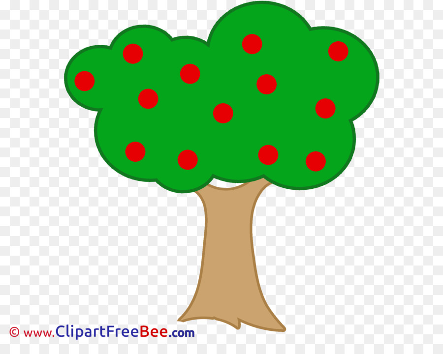 Árbol Con Frutos Rojos，Hojas Verdes PNG