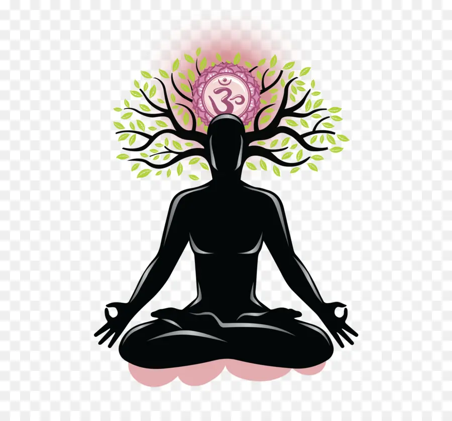 Silueta Meditando，Yoga PNG