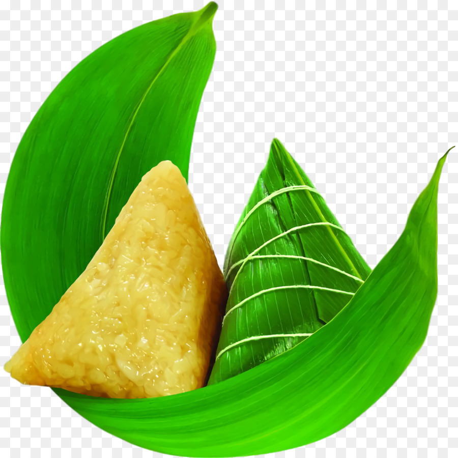 Bola De Masa De Arroz Triangular，Hoja De Plátano PNG