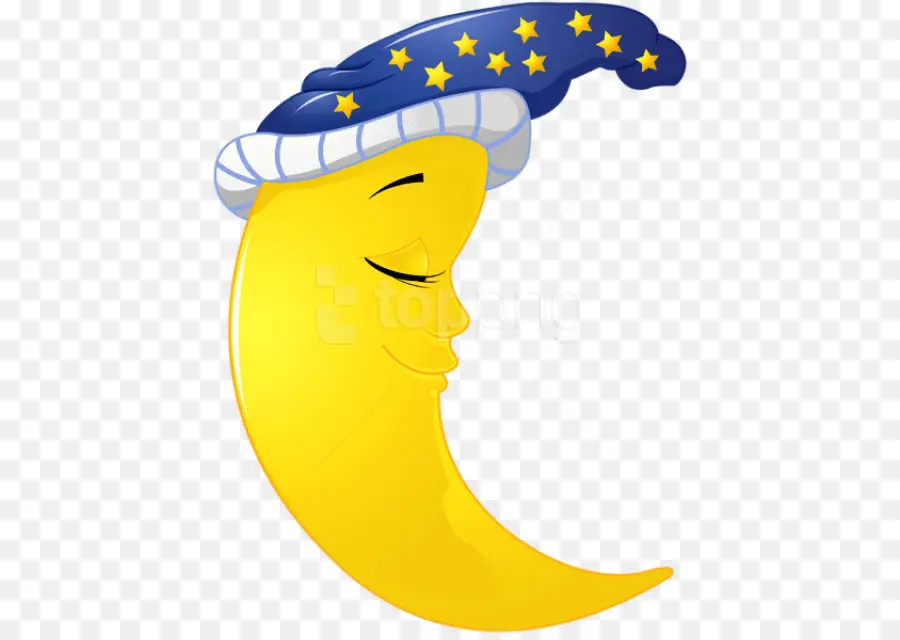 Luna Amarilla Con Sombrero，Noche PNG