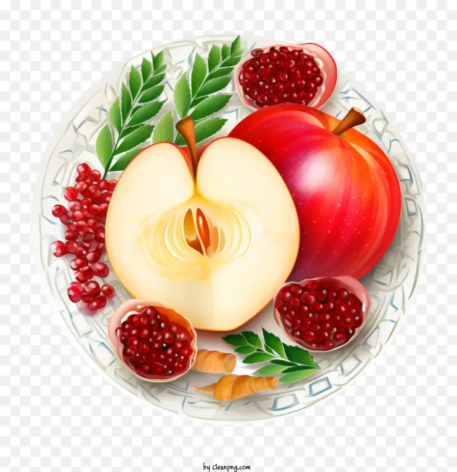 Rosh Hashaná，Plato De Fruta PNG