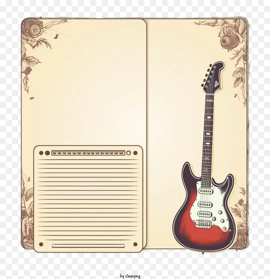 Plantilla De Notas，Cuaderno De Guitarra PNG