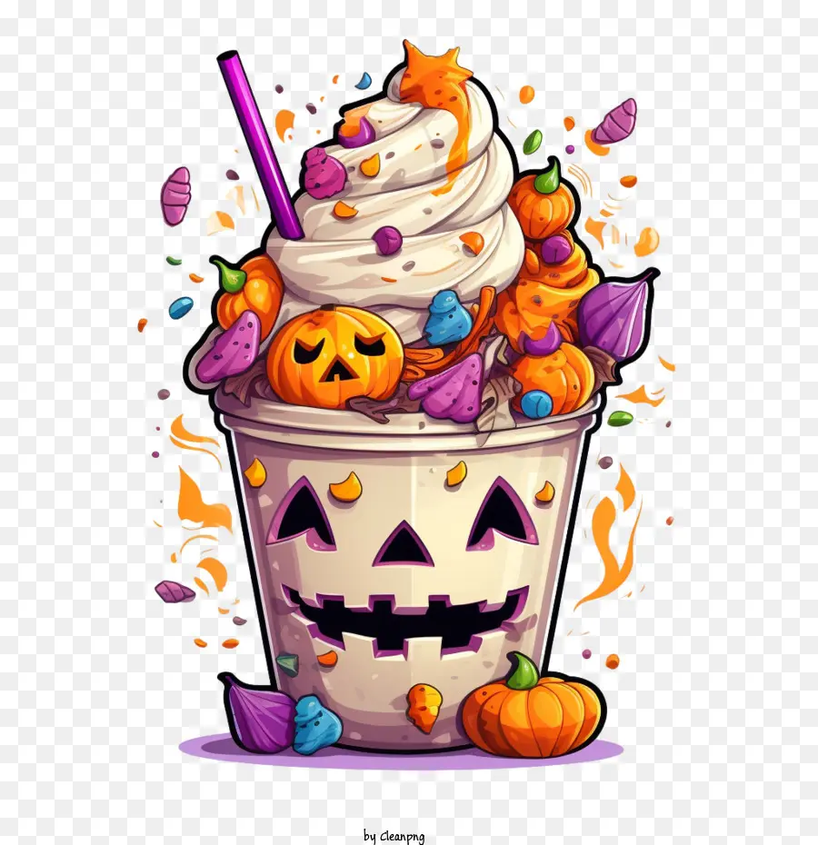 Batido De Halloween，Batido De Calabaza PNG