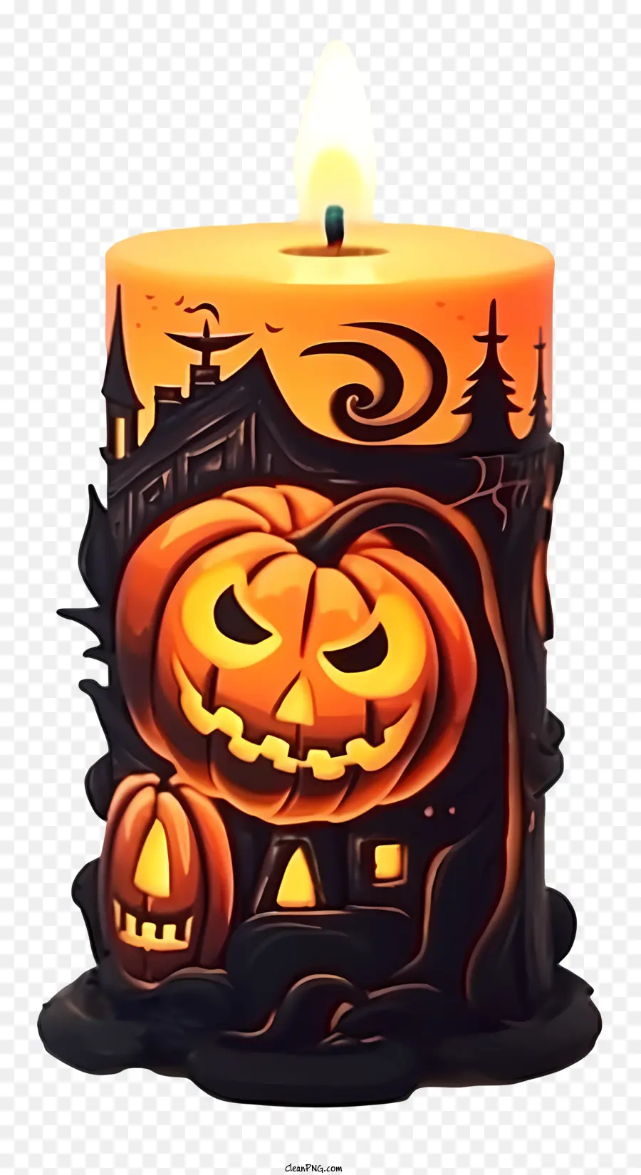 Víspera De Todos Los Santos，Vela De Halloween PNG