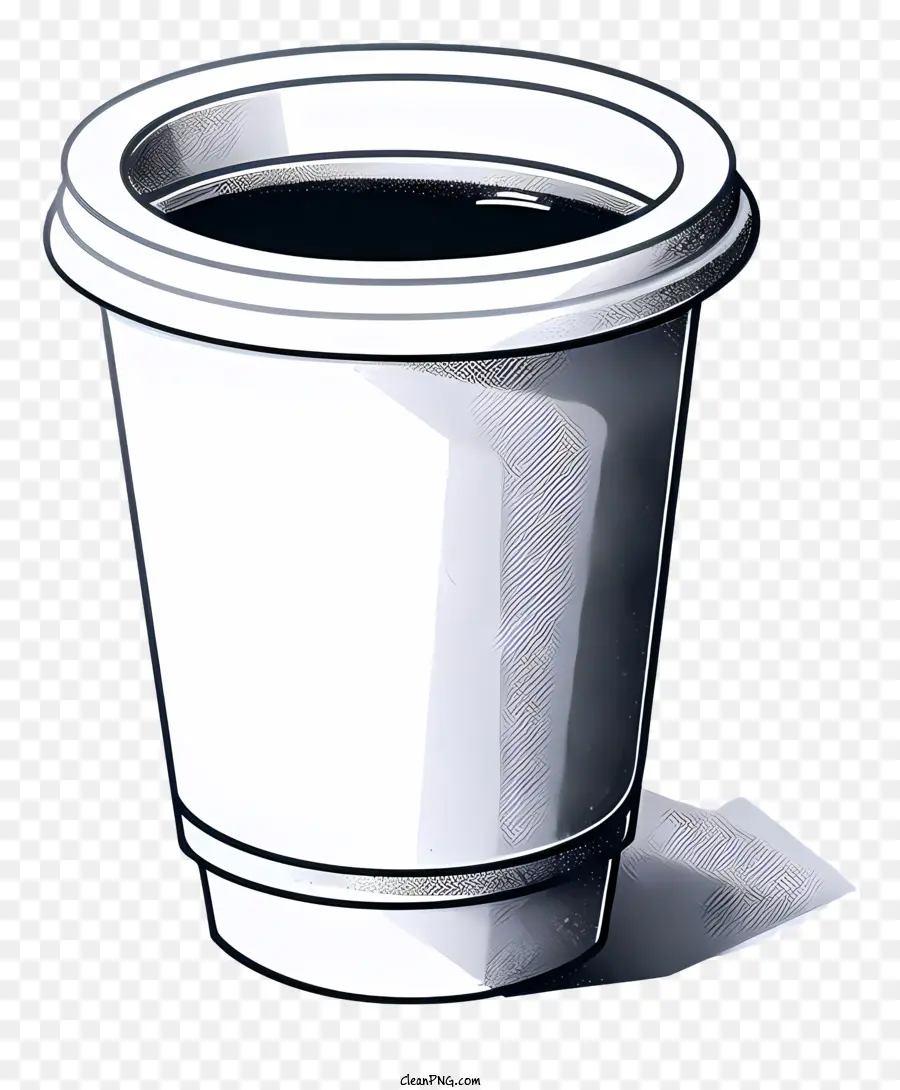 Ilustración En Blanco Y Negro，Vaso De Papel PNG