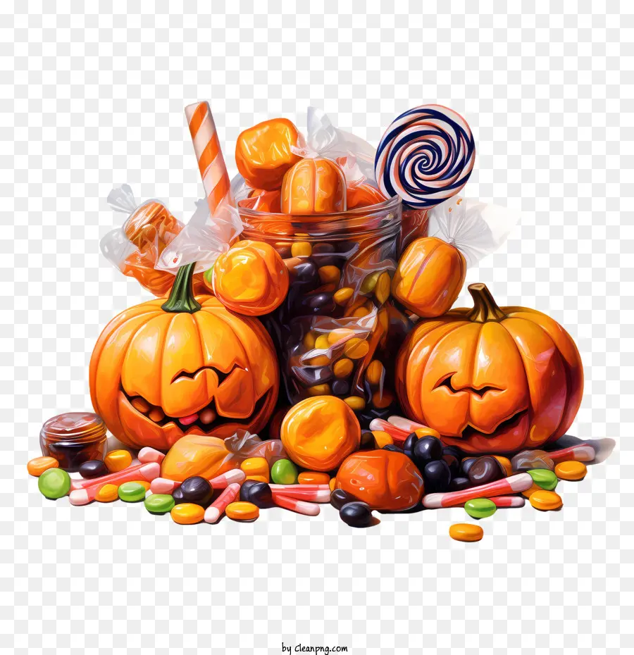 Dulces De Halloween，Calabaza PNG