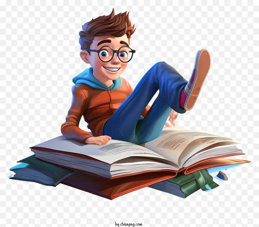 Joven，Niño Leyendo PNG