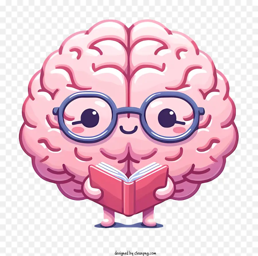 Cerebro De Dibujos Animados，Cerebro Con Gafas PNG