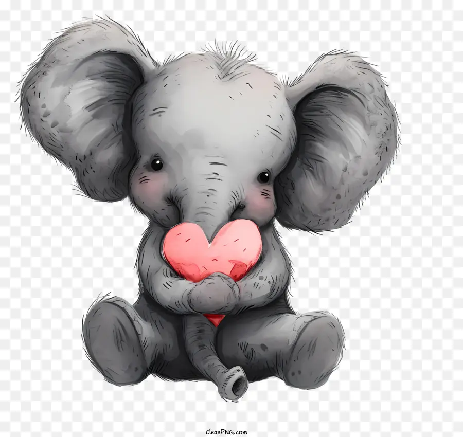 Diseños De Personajes Inventivos Del Elefante De San Valentín，Lindo Elefante PNG