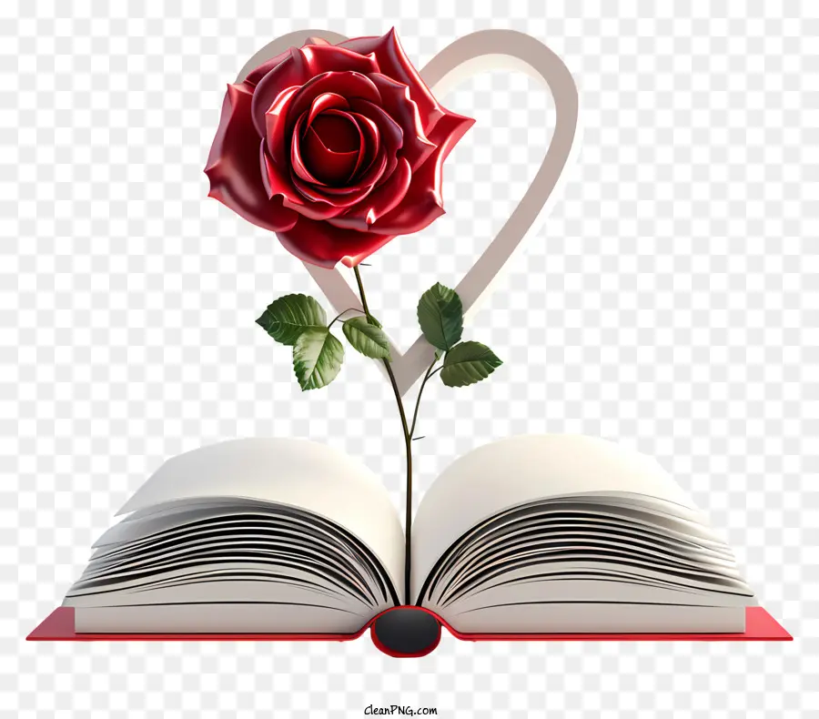 Rosa En El Libro，Rosa Y Libro PNG