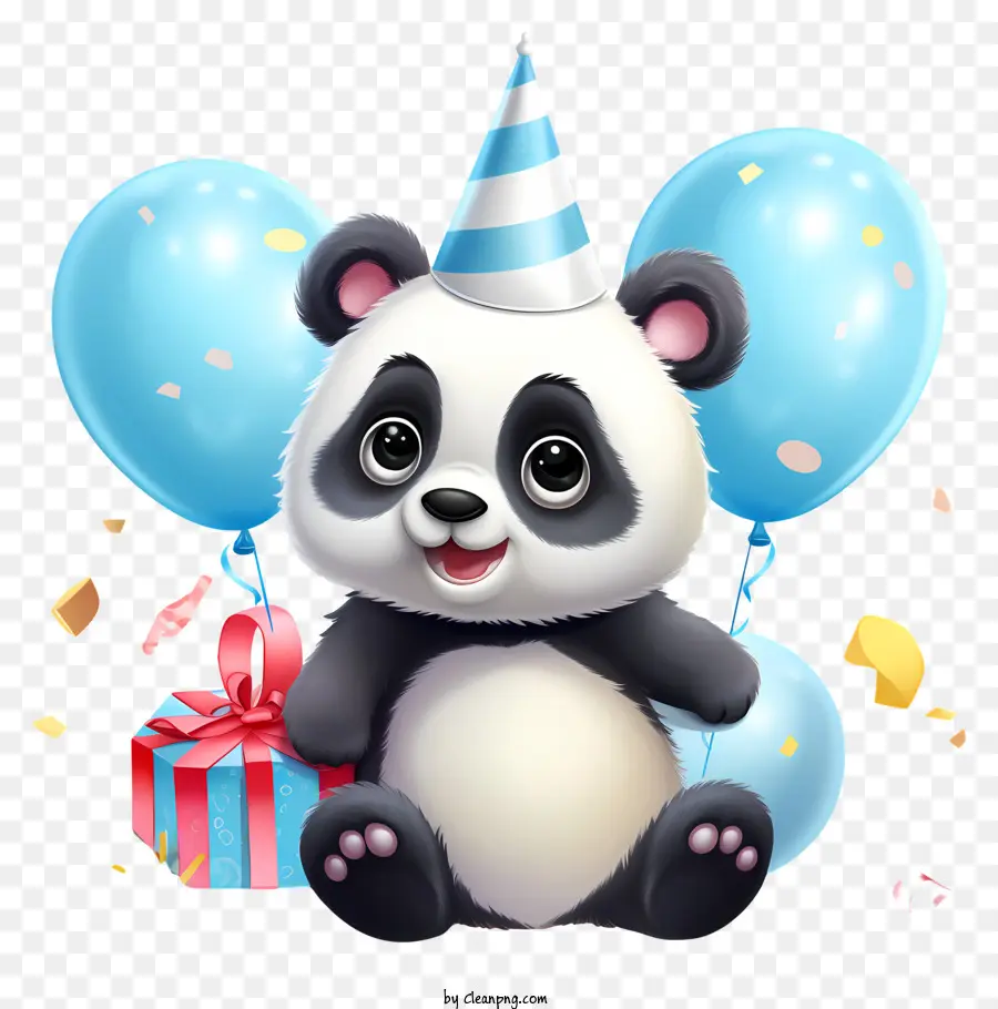 Día Del Panda，Panda Con Globos PNG