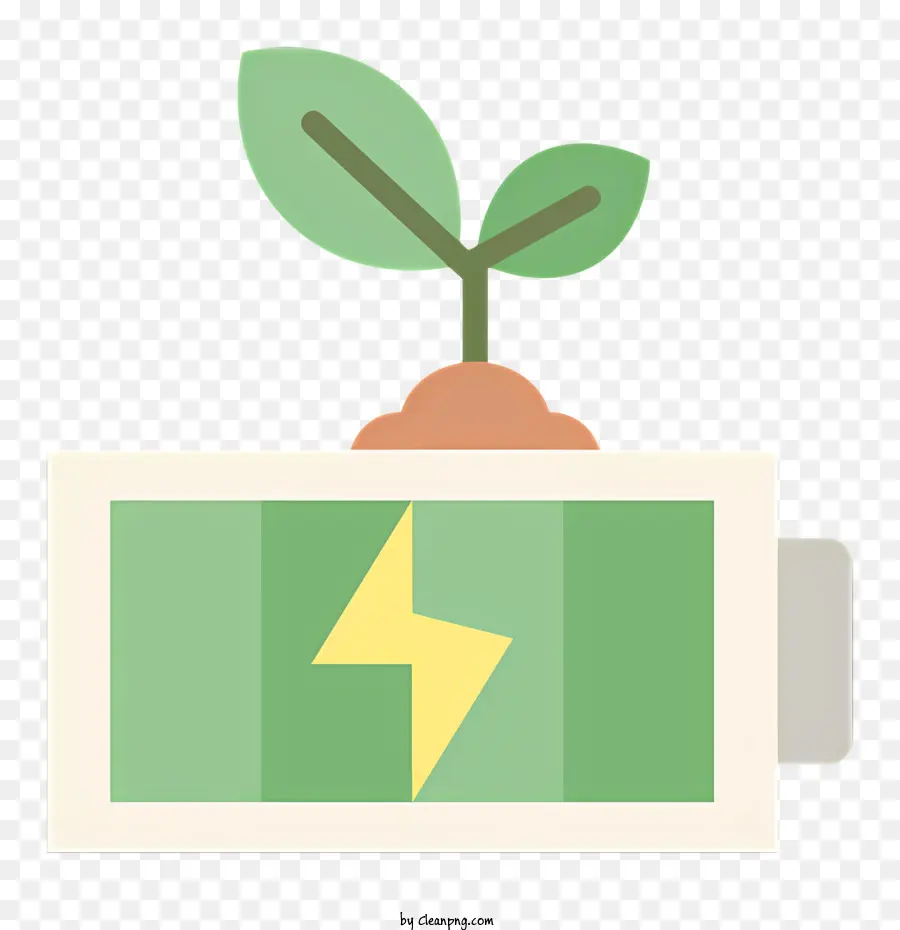 Logotipo De La Batería，Batería Verde Con Planta PNG