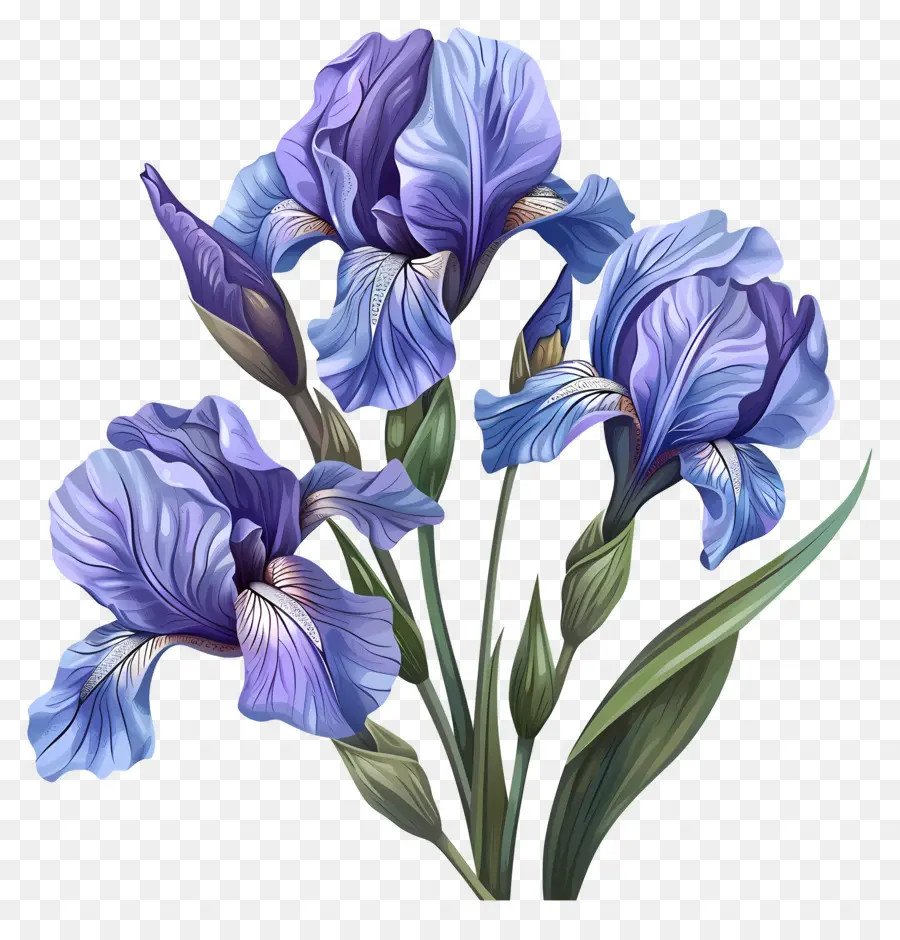 Iris，Flores Moradas PNG