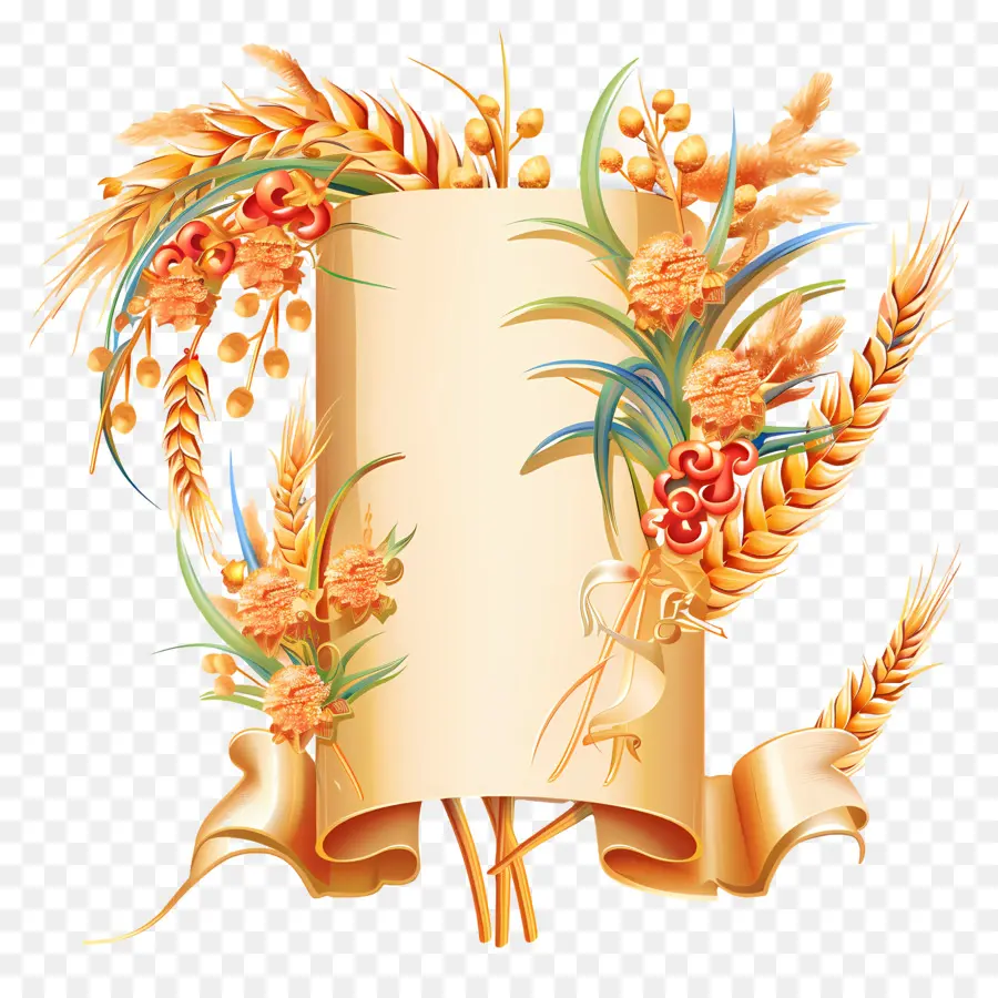 Shavuot，Pergamino Floral PNG