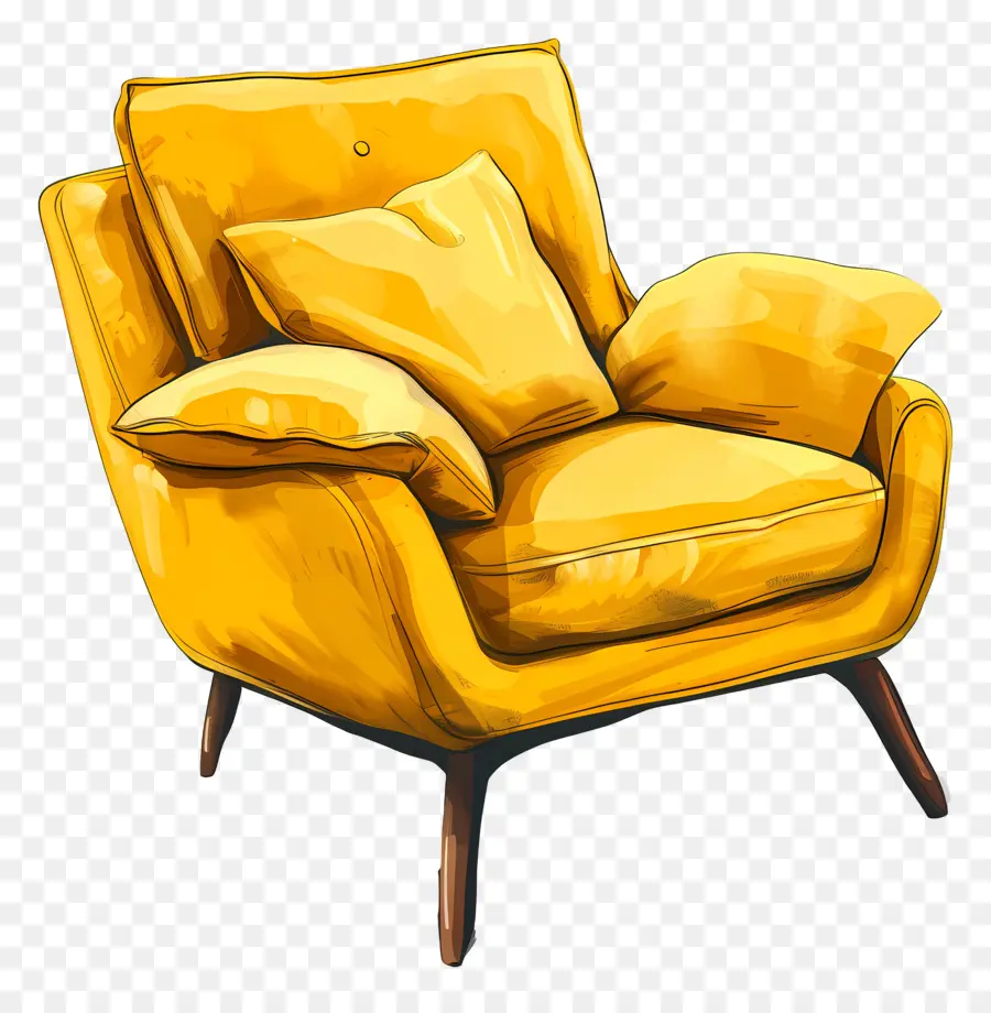 Sillón Amarillo，Almohadón PNG