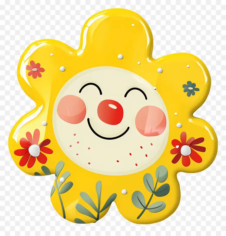 Imán De Nevera，Flor Sonriente Amarilla PNG