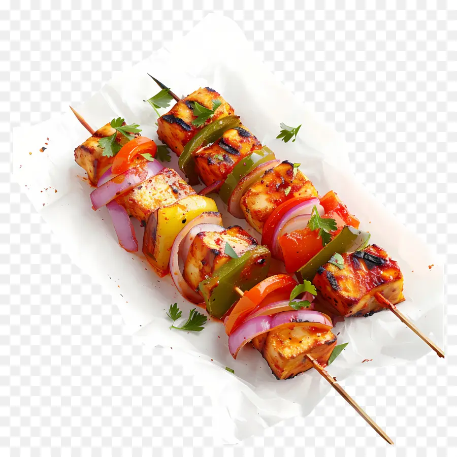 Paneer Tikka，Brochetas PNG