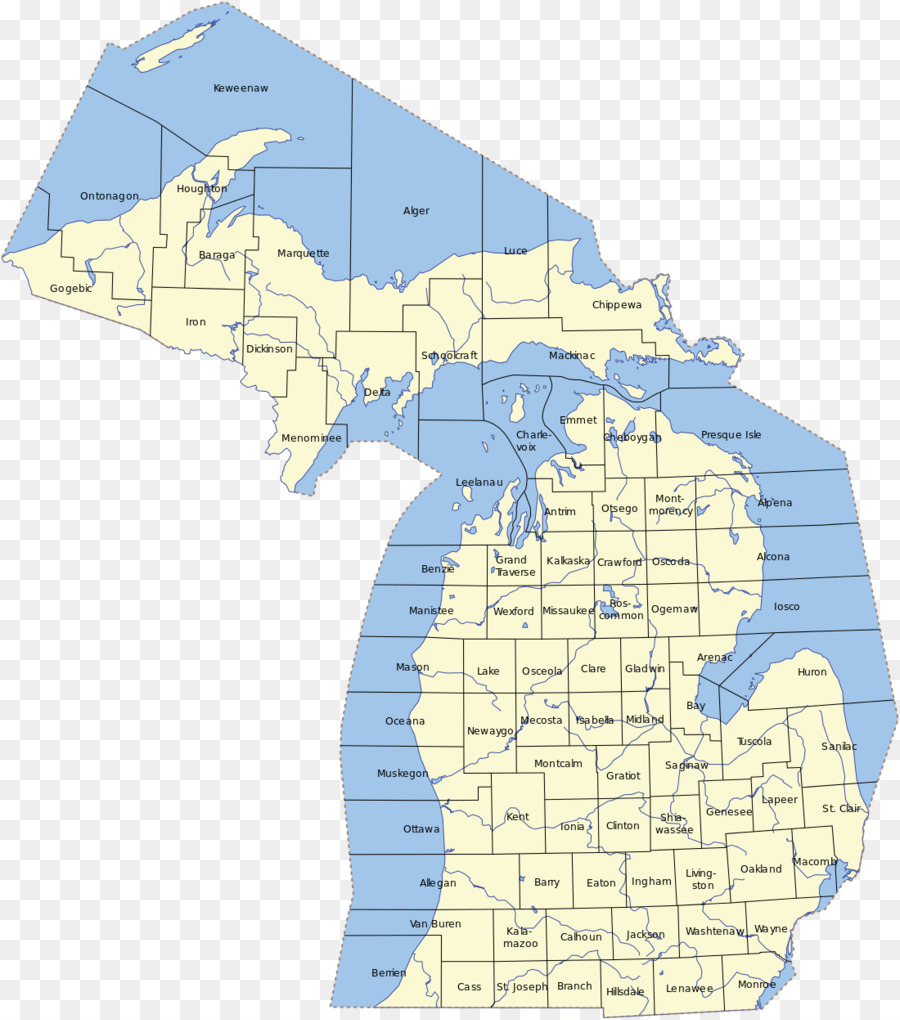 Mapa De Michigan，Michigan PNG