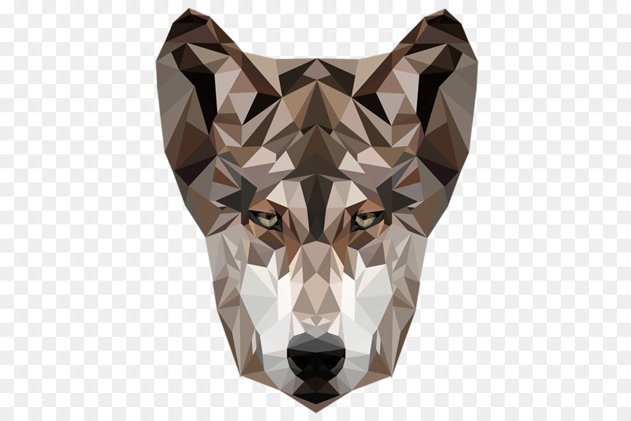 Lobo Cinzento，Low Poly PNG