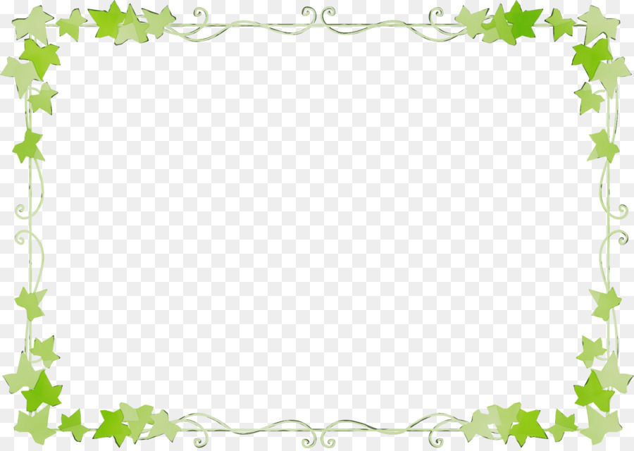 Borda Floral Verde，Quadro PNG