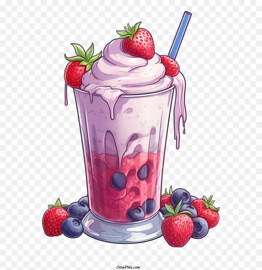 Batido，Milk Shake De Morango PNG