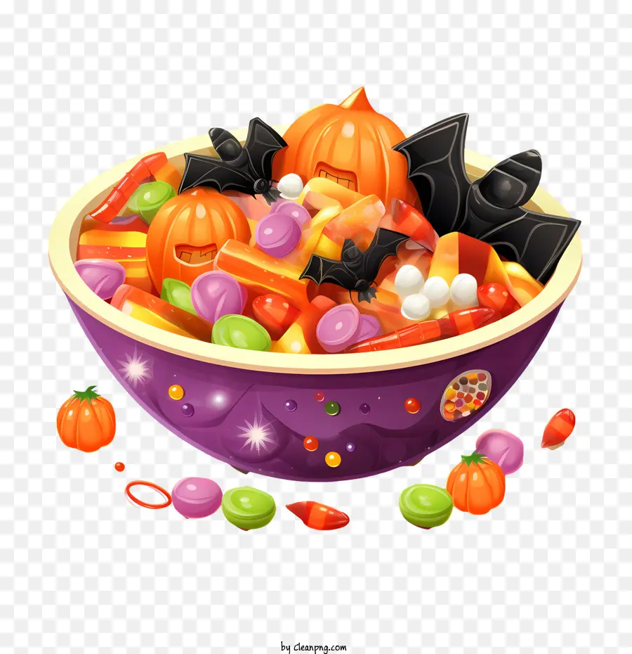 Tigela De Doces De Halloween，Doces PNG