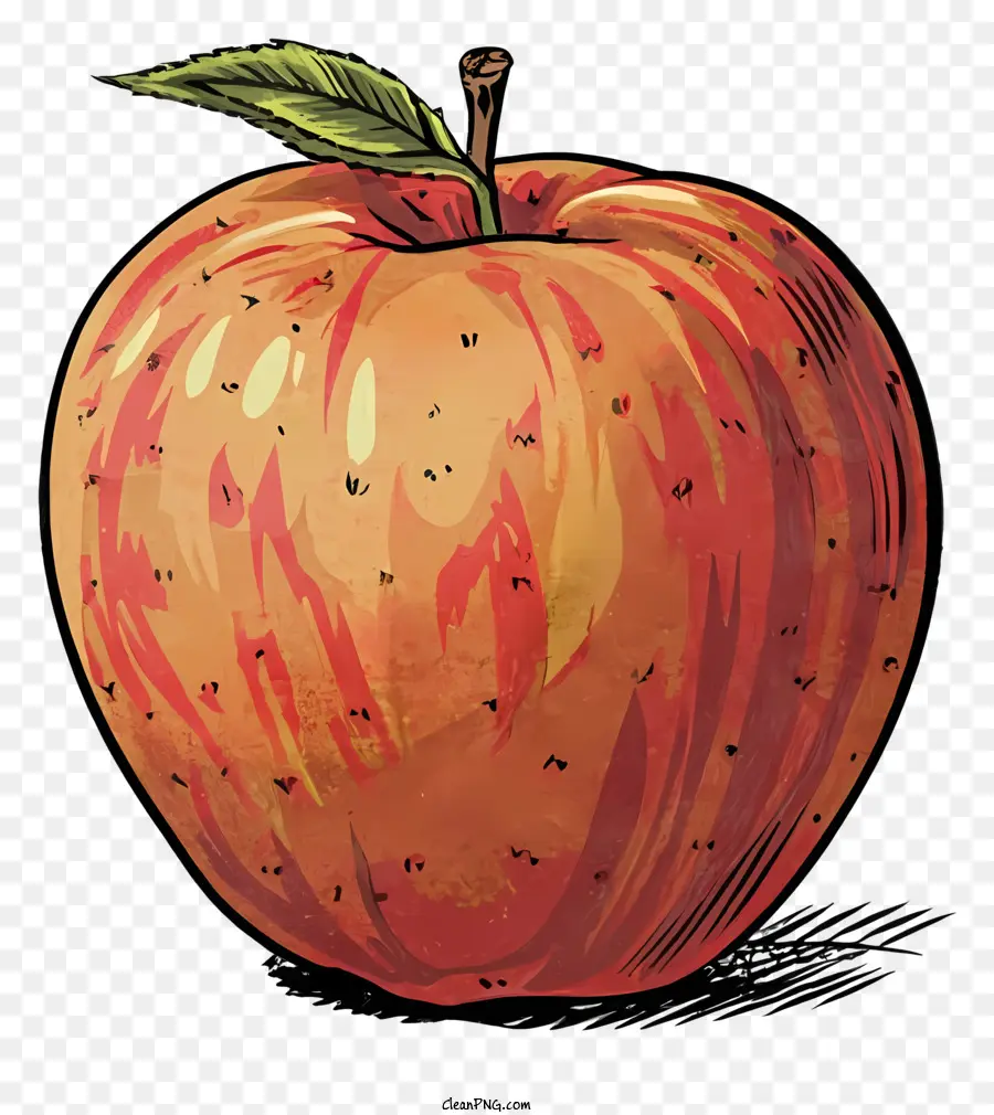 Ilustração Da Maçã，Manga Laranja PNG