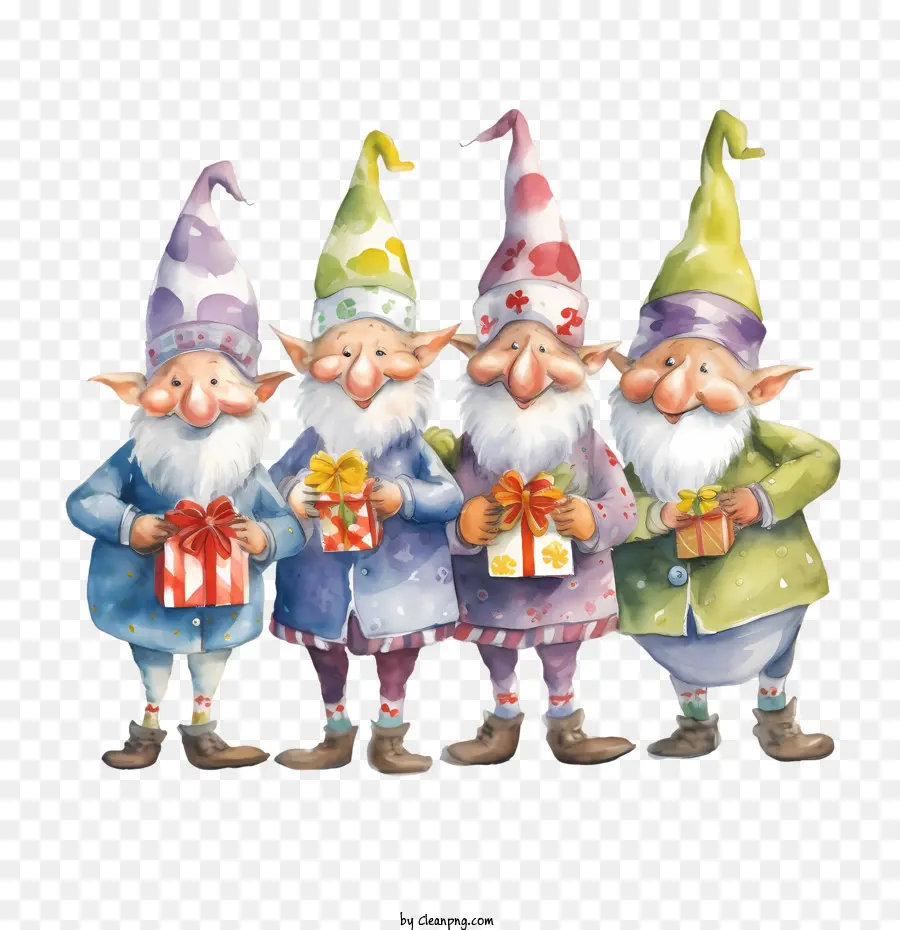 Gnomo De Natal，Gnomos Com Presentes PNG