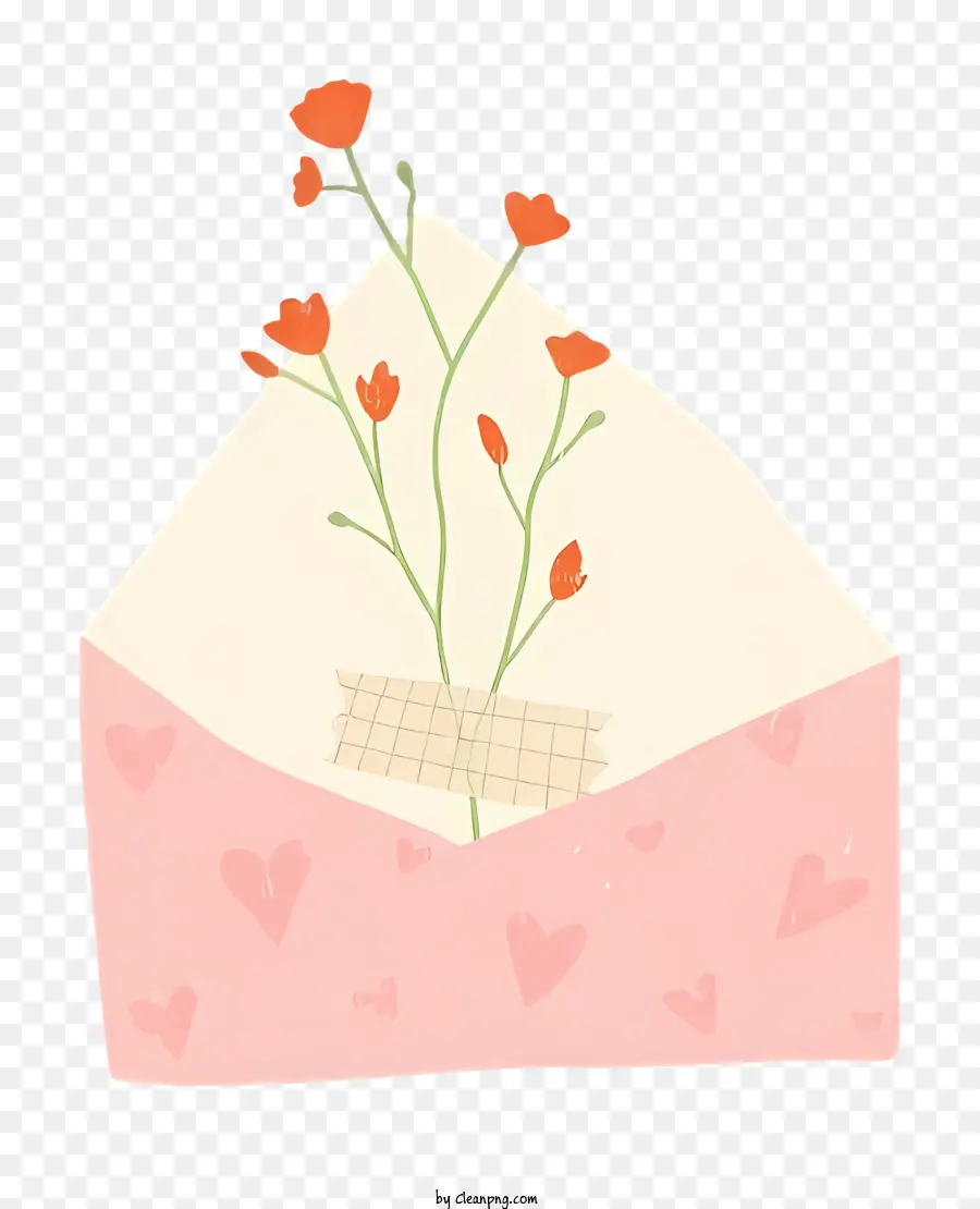 Correspondência，Envelope Com Flores PNG