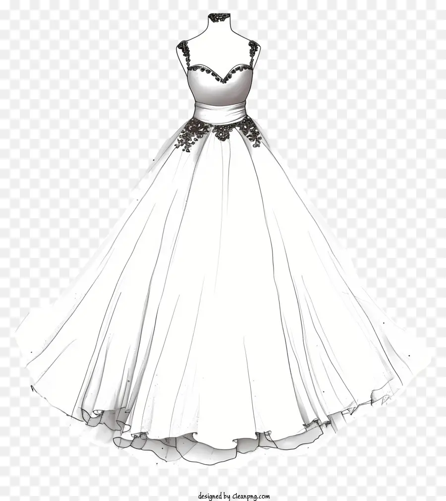 Vestido De Noiva Desenhado à Mão，Vestido Branco PNG