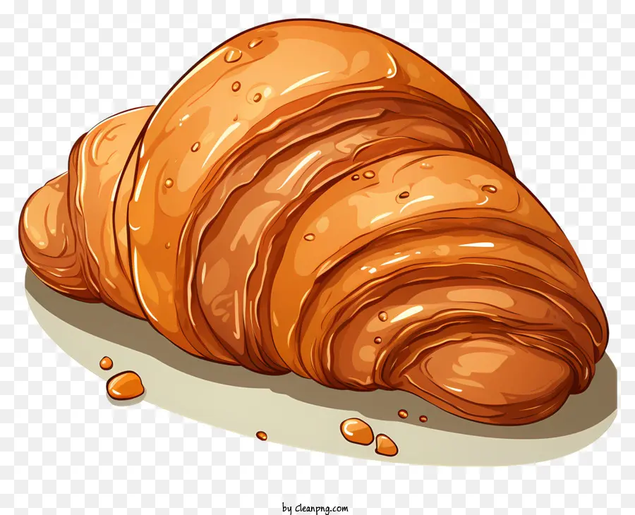 Croissant Francês Estilo Doodle，Croissant PNG