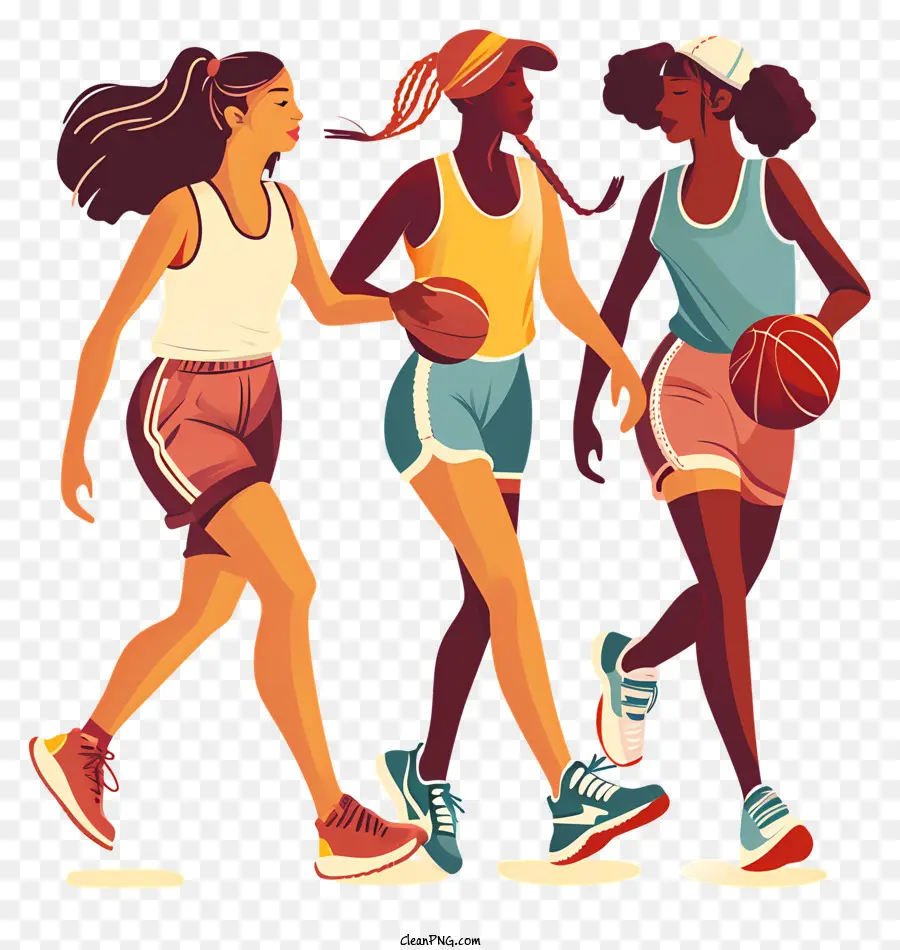 Meninas E Mulheres Nos Esportes，Jogadores De Basquete PNG