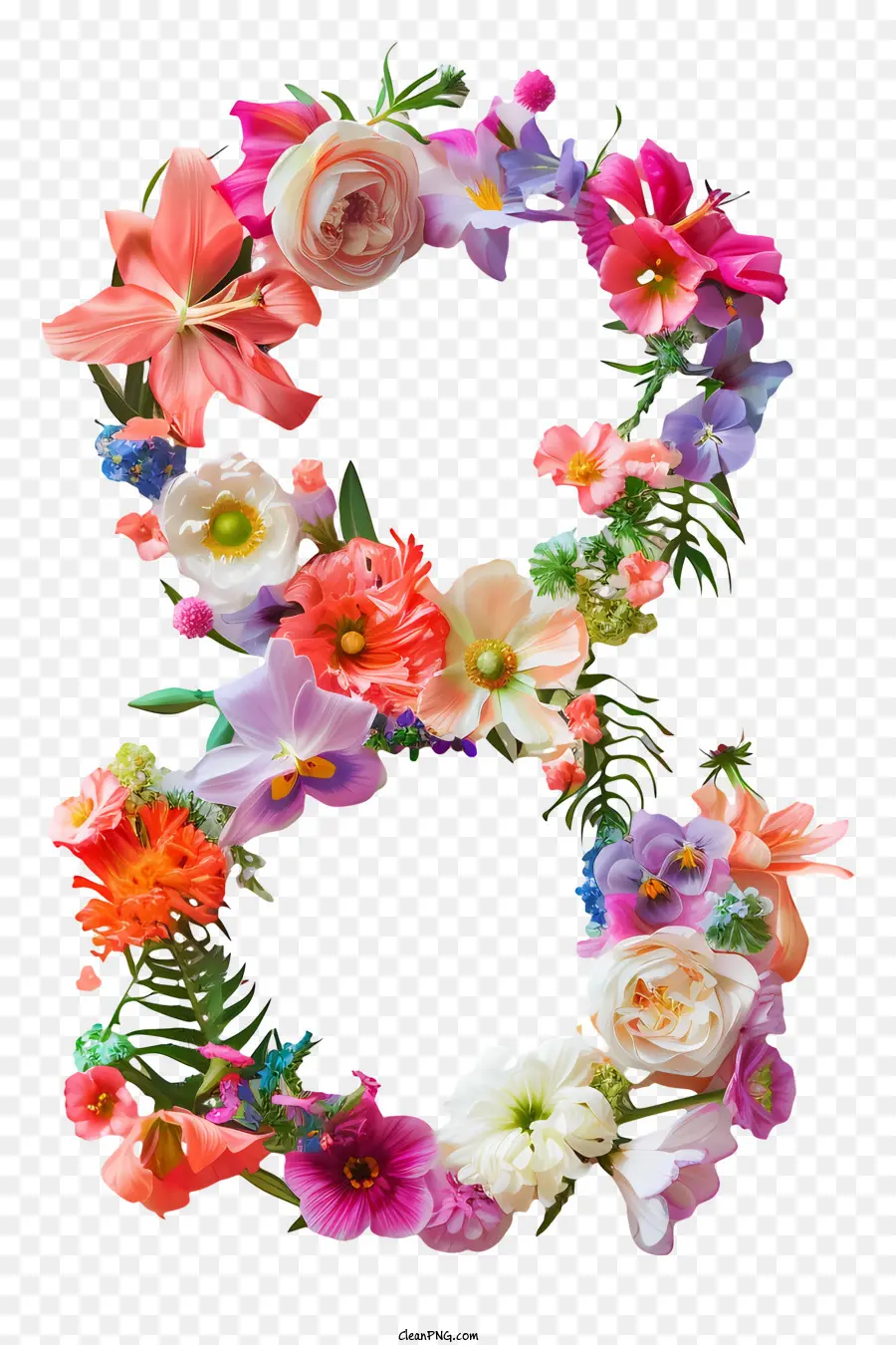 Floral Número Oito，Flor Número Oito PNG