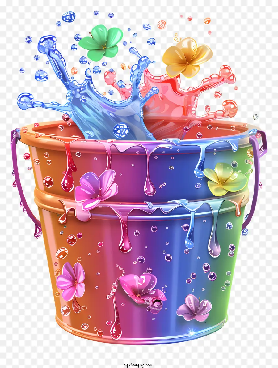 Songkran，Balde Colorido PNG