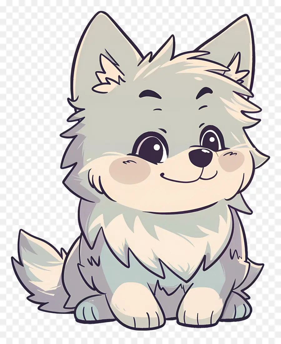 Lobo Fofo De Desenho Animado，Cachorro Fofo PNG