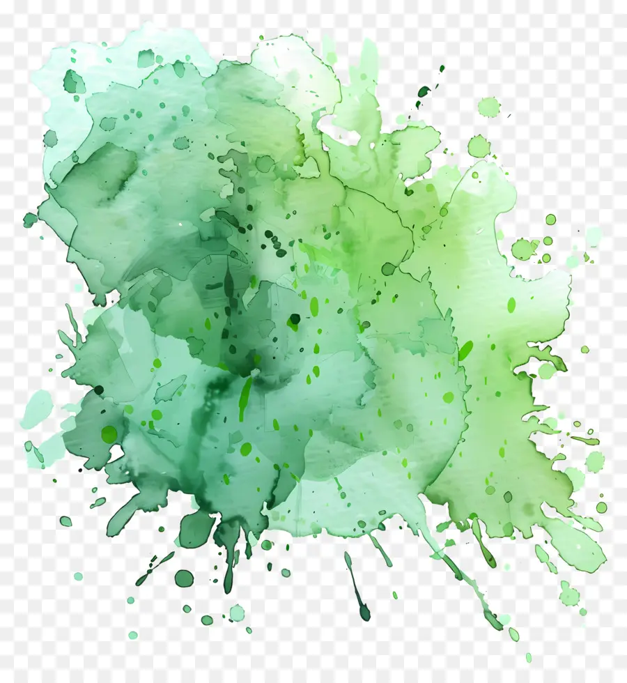 Respingo De Aquarela Verde，Respingo De Tinta Verde PNG