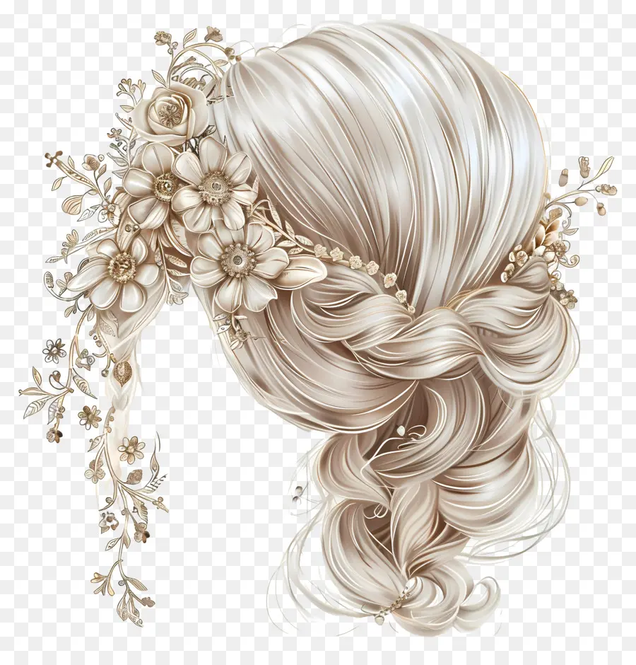 Penteado De Princesa，Cabelo Loiro PNG