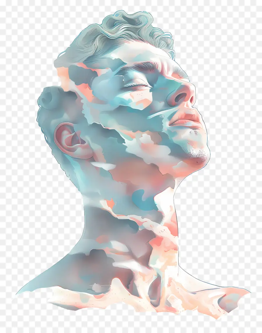 Homem Abstrato，Rosto Colorido PNG