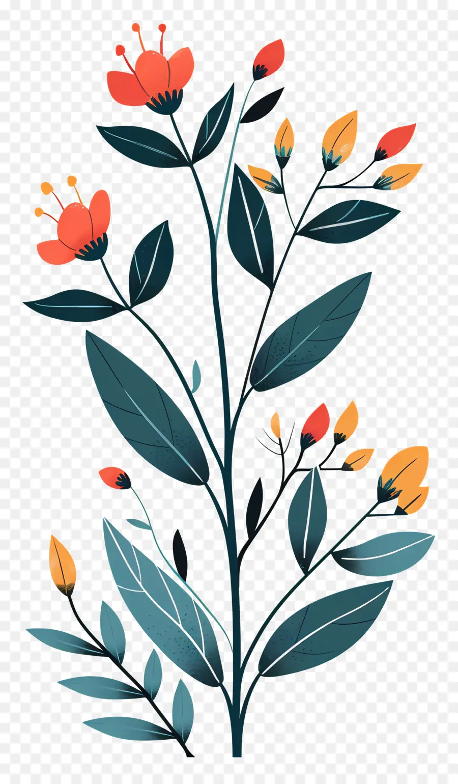 Planta Com Flores，Ramo Floral PNG