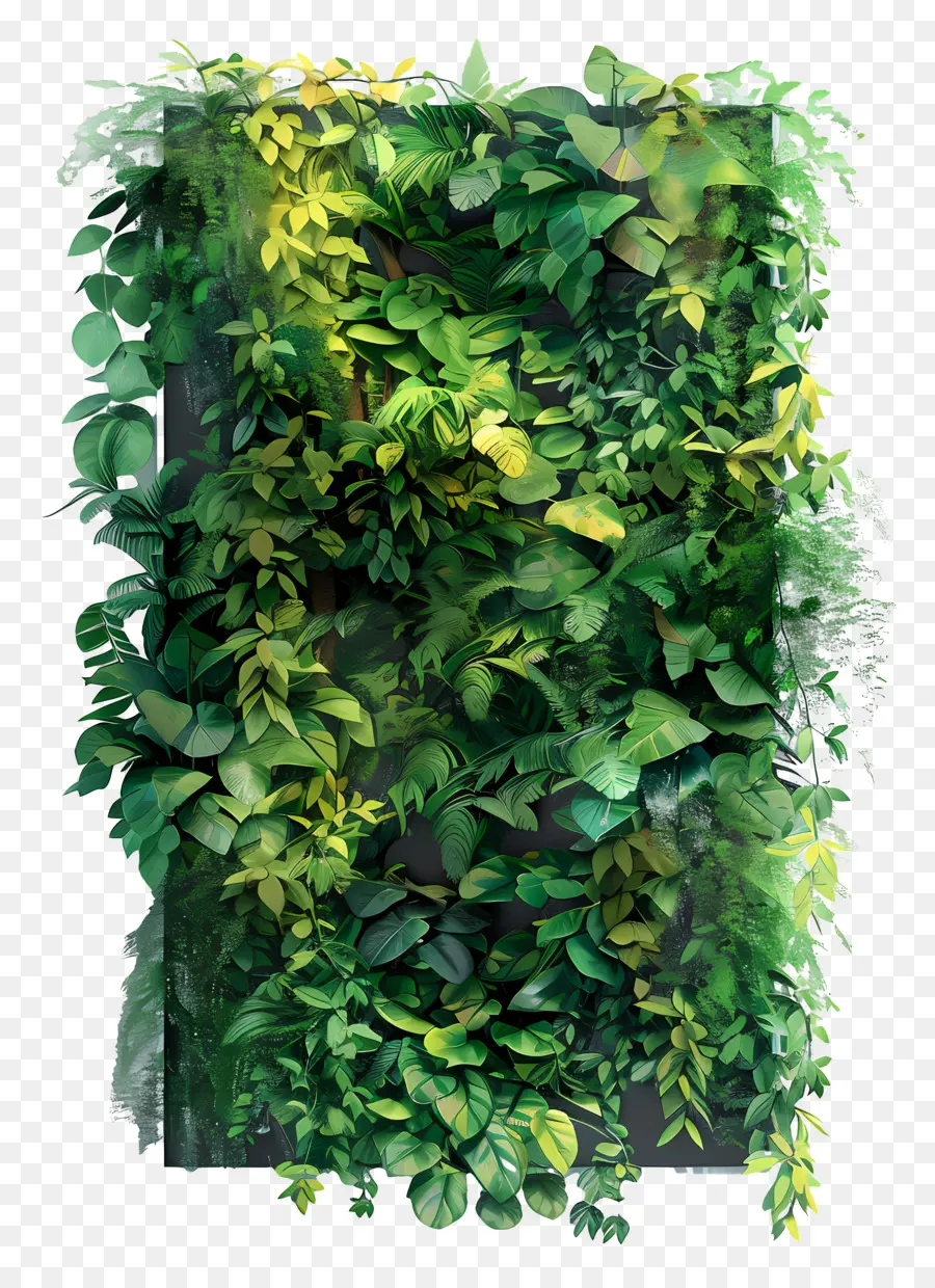 Jardim Vertical，Folhas Verdes PNG