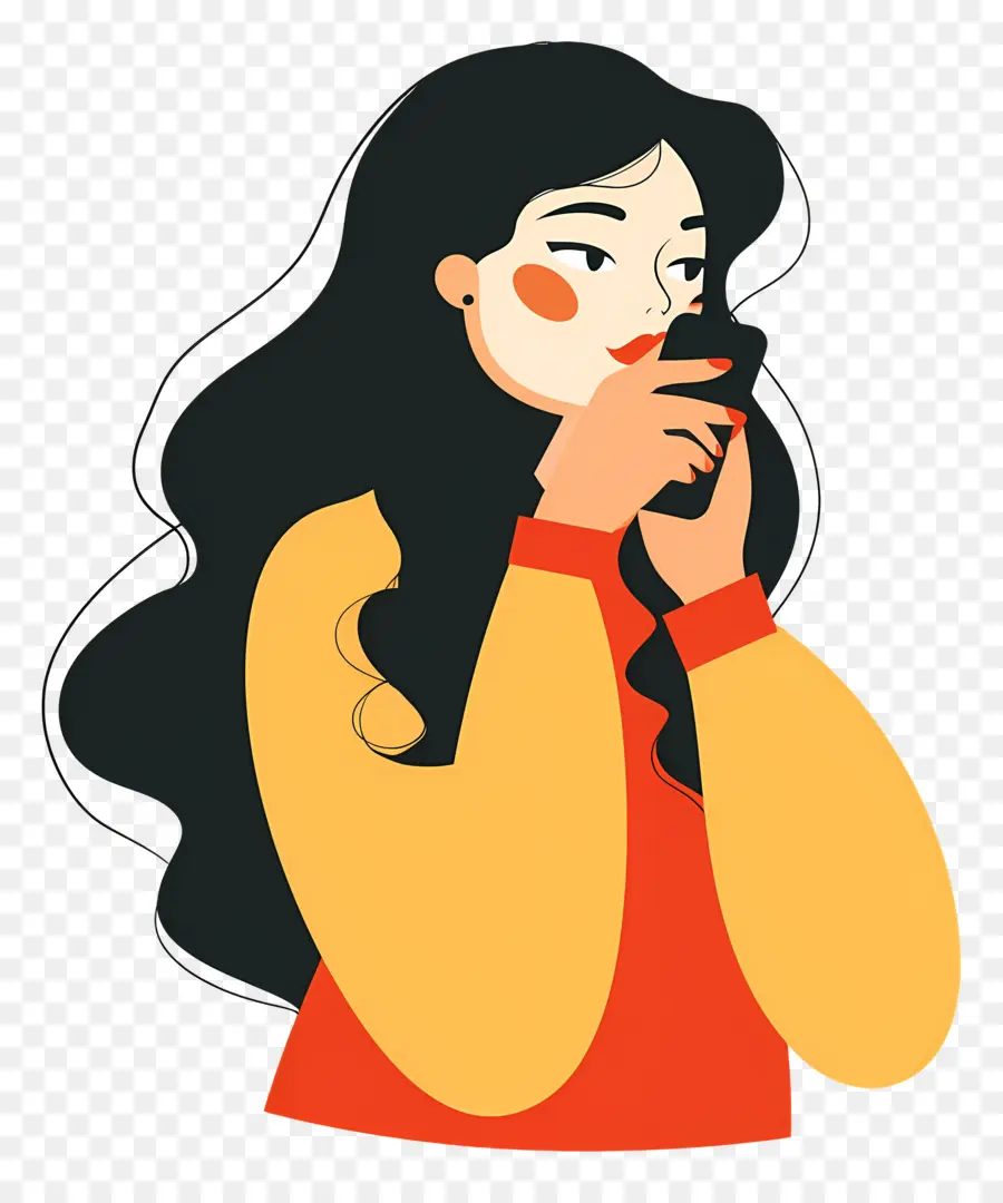 Mulher No Telefone，Mulher Com Telefone PNG